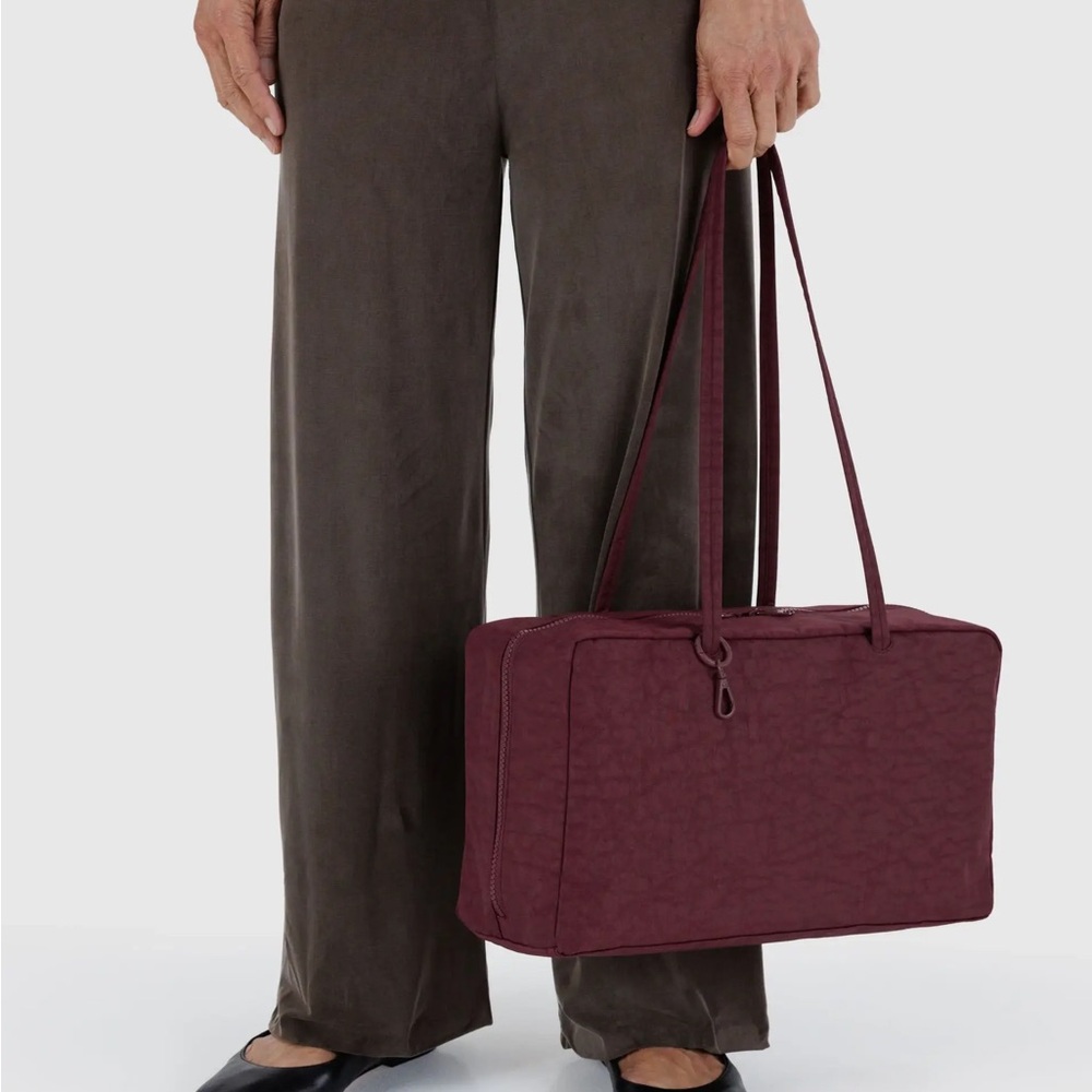 Baggu Medium Nylon Bowler Bag in Mahogany